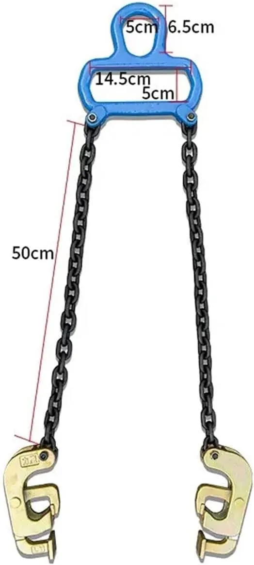 Chain Drum Lifter Load Capacity 1Ton/2Ton with G80 Steel Lifting Chain and Widen Hook for 55 Gallon Drums, Double Chain Drum Slings for Crane/Forklift (Color : 1t-c)
