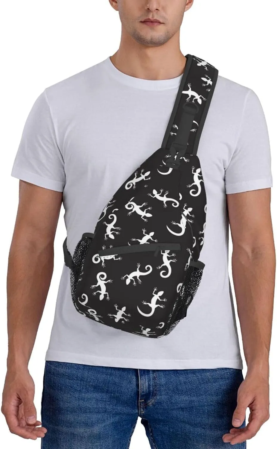 Chameleon Shoulder Bag Lizard Sling Backpack Daypack Casual Backpack Hiking Bag Cute Backpack Bag