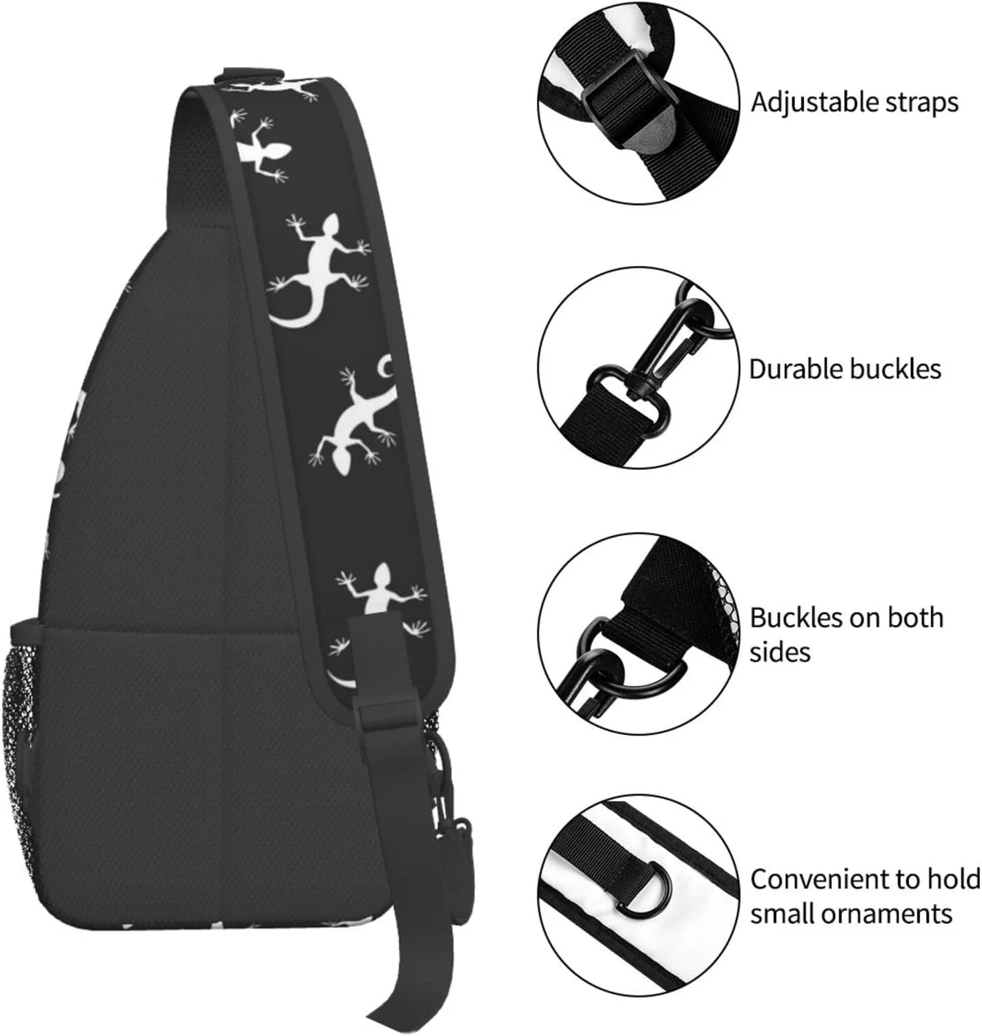 Chameleon Shoulder Bag Lizard Sling Backpack Daypack Casual Backpack Hiking Bag Cute Backpack Bag