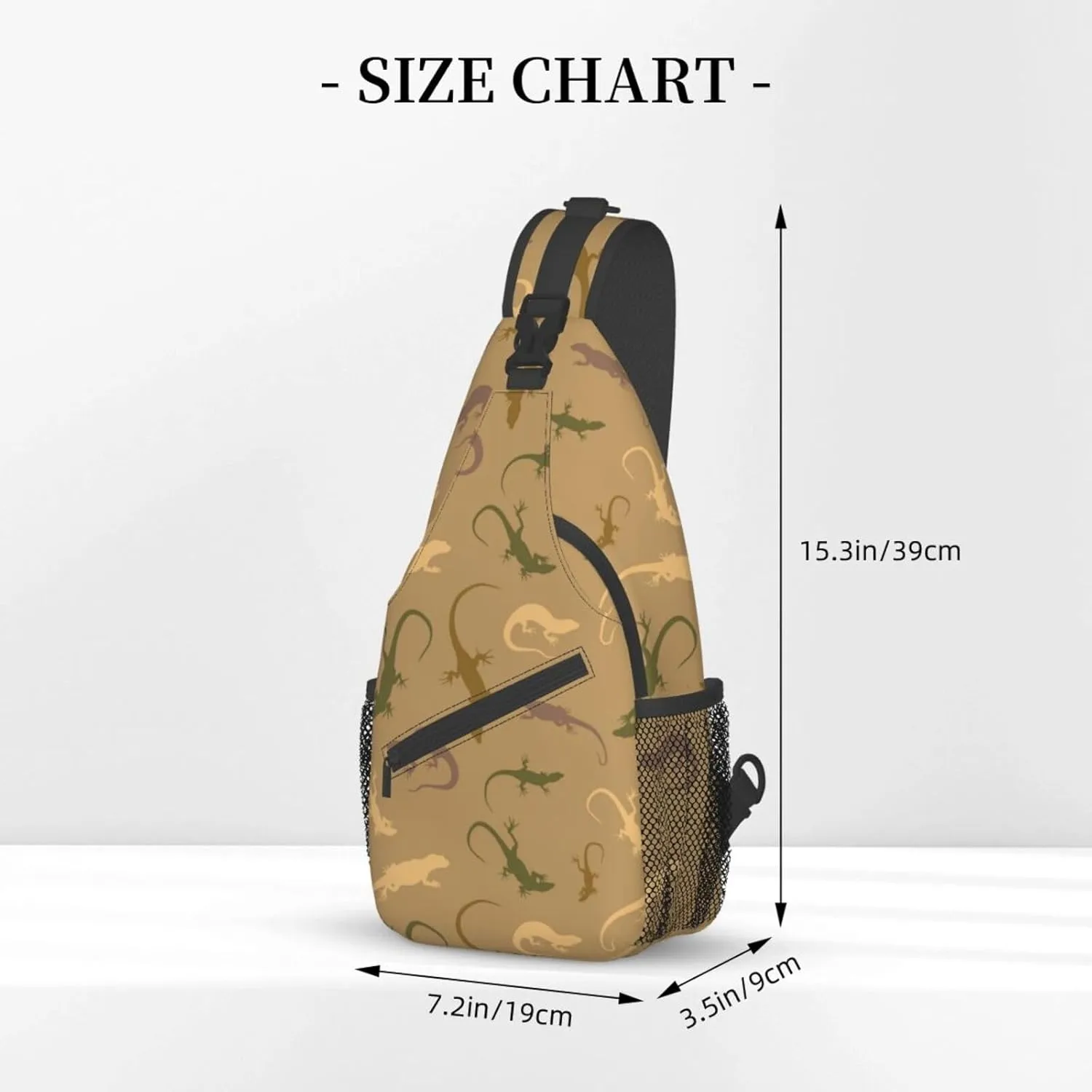 Chameleon Shoulder Bag Lizard Sling Backpack Daypack Casual Backpack Hiking Bag Cute Backpack Bag