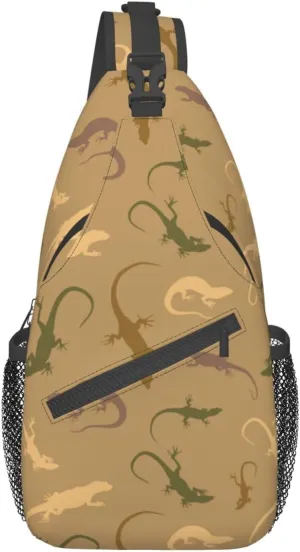 Chameleon Shoulder Bag Lizard Sling Backpack Daypack Casual Backpack Hiking Bag Cute Backpack Bag