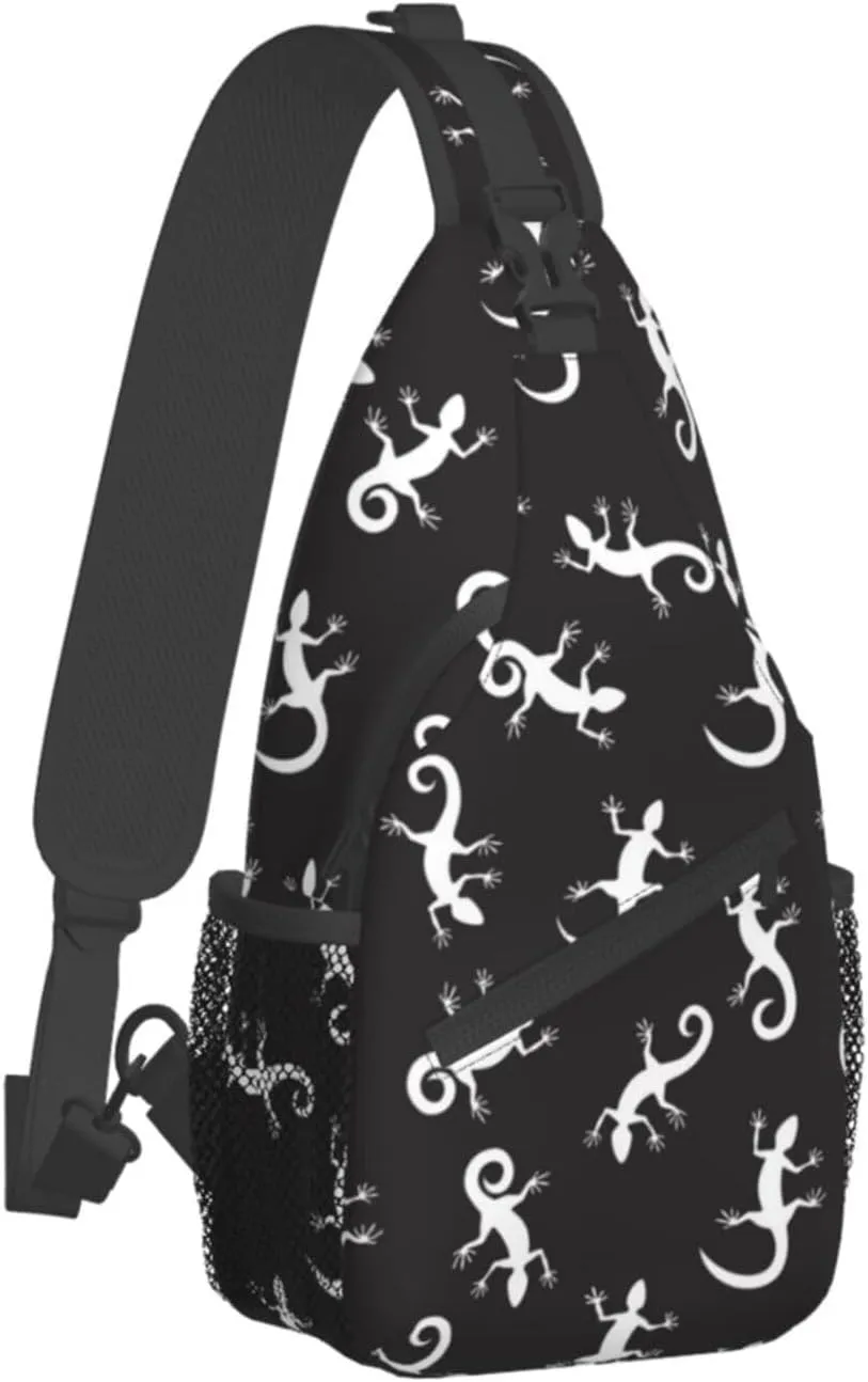Chameleon Shoulder Bag Lizard Sling Backpack Daypack Casual Backpack Hiking Bag Cute Backpack Bag