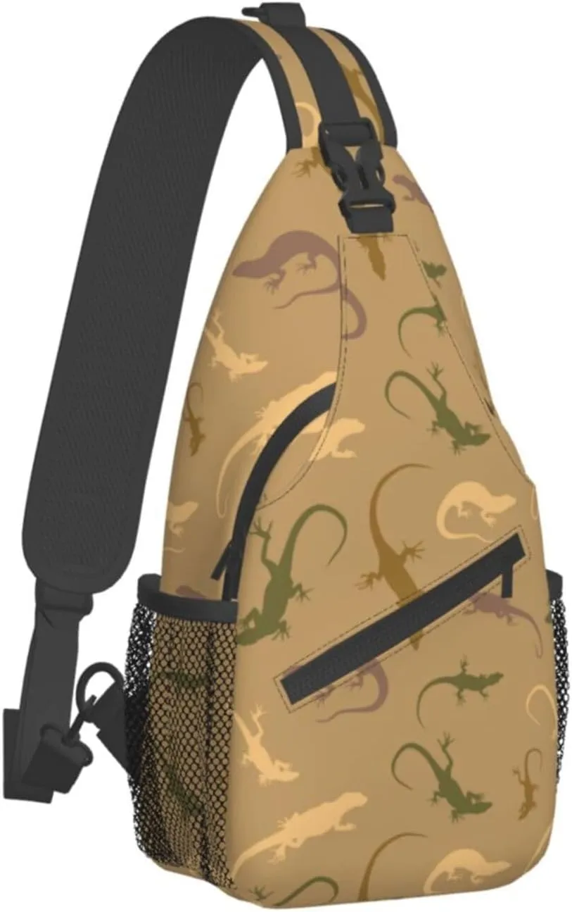Chameleon Shoulder Bag Lizard Sling Backpack Daypack Casual Backpack Hiking Bag Cute Backpack Bag