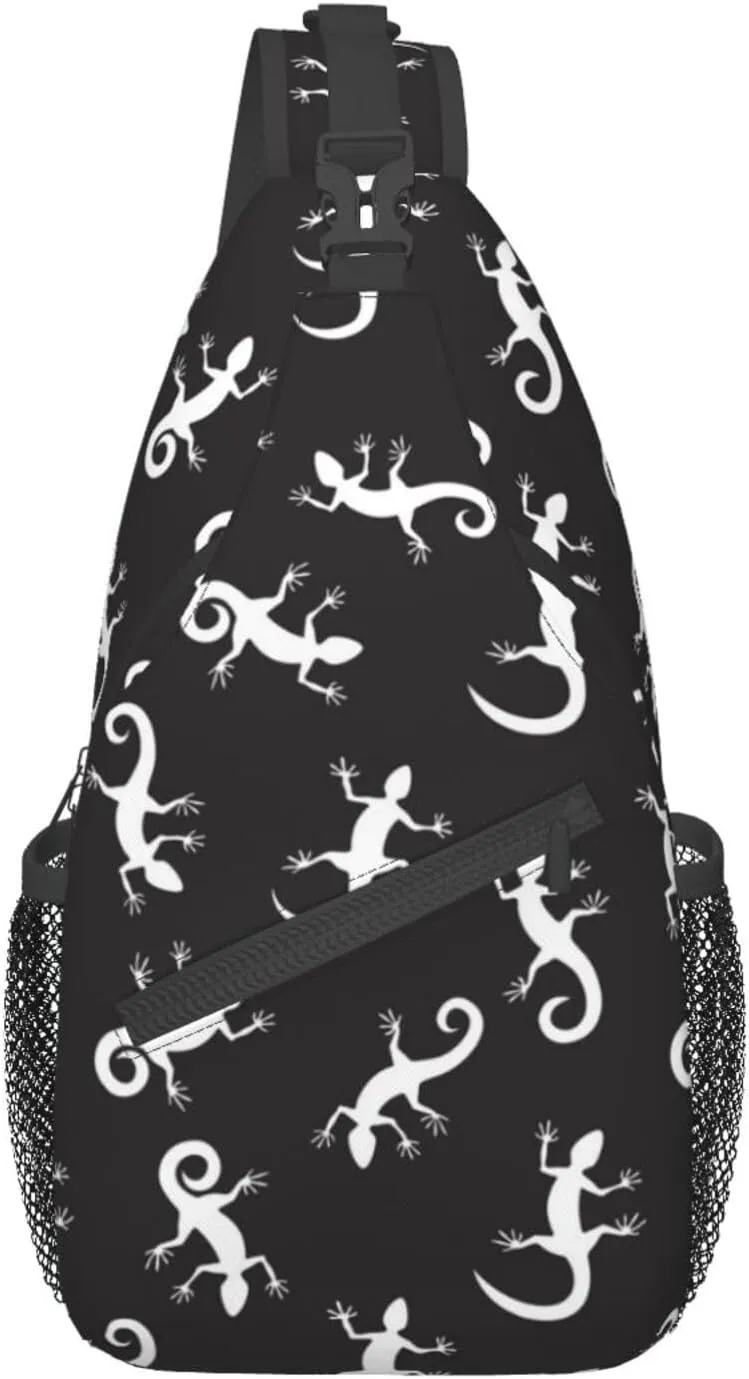 Chameleon Shoulder Bag Lizard Sling Backpack Daypack Casual Backpack Hiking Bag Cute Backpack Bag