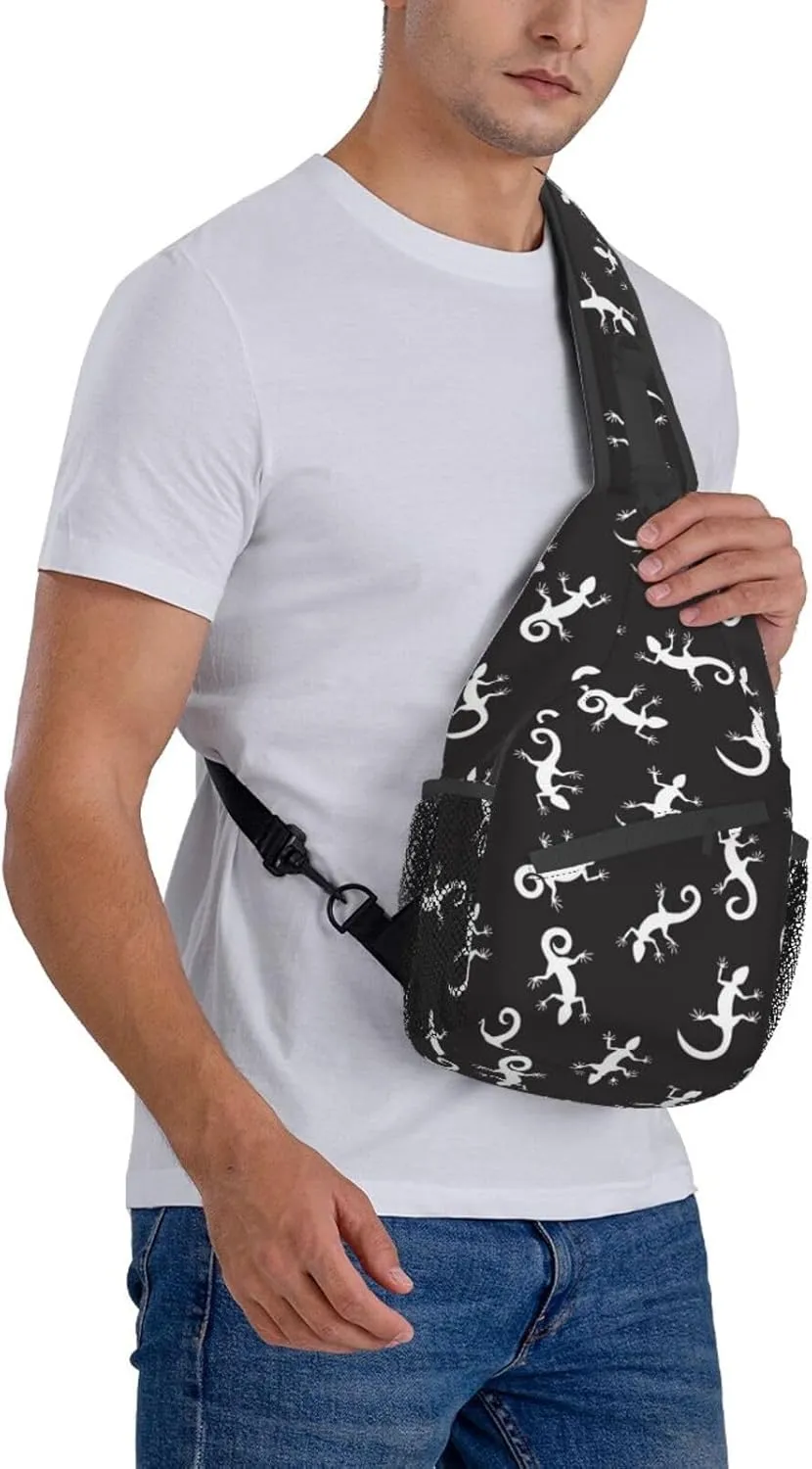 Chameleon Shoulder Bag Lizard Sling Backpack Daypack Casual Backpack Hiking Bag Cute Backpack Bag