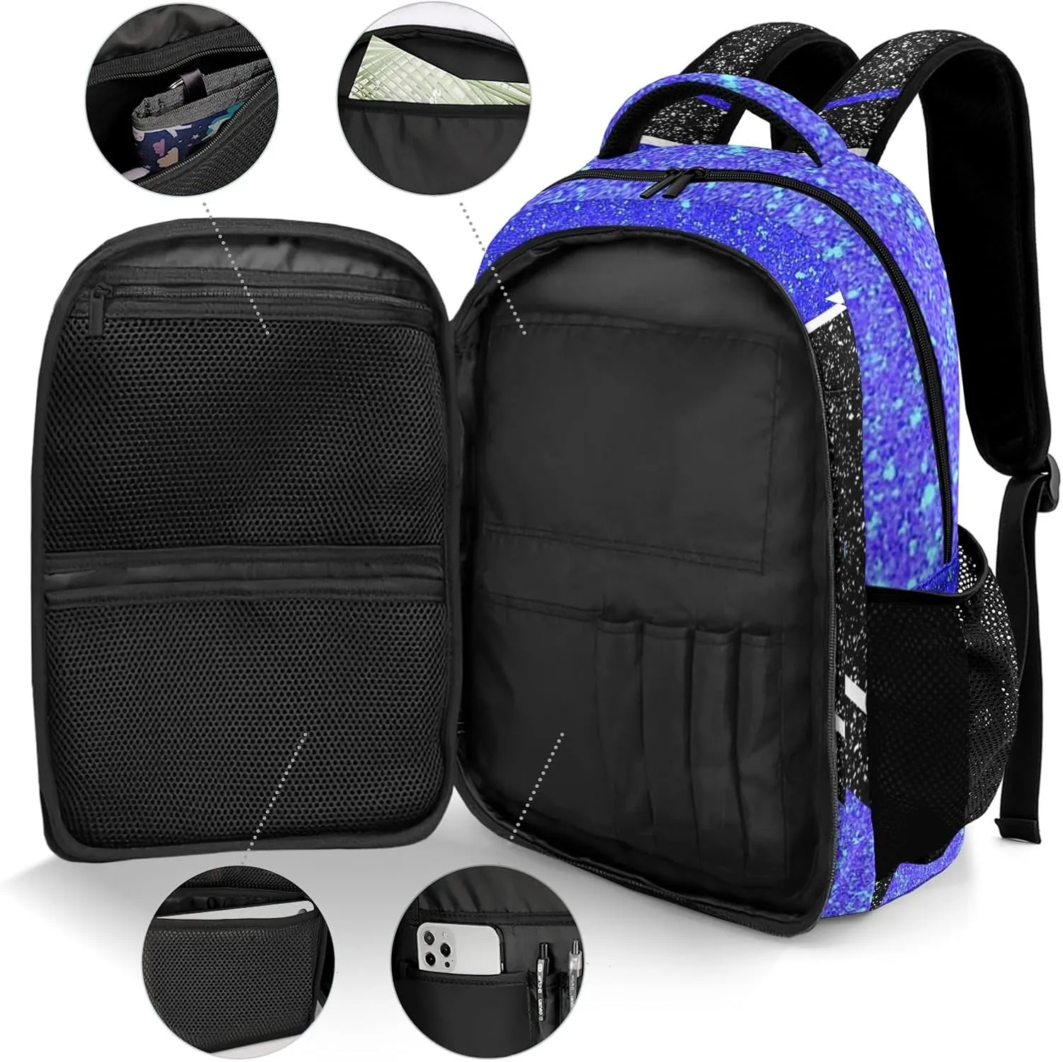 Cheer Cheerleader Backpack Cheerleading Bags Custom Name Book Bag for Cheer Team Coaches Gift (Klein Blue)
