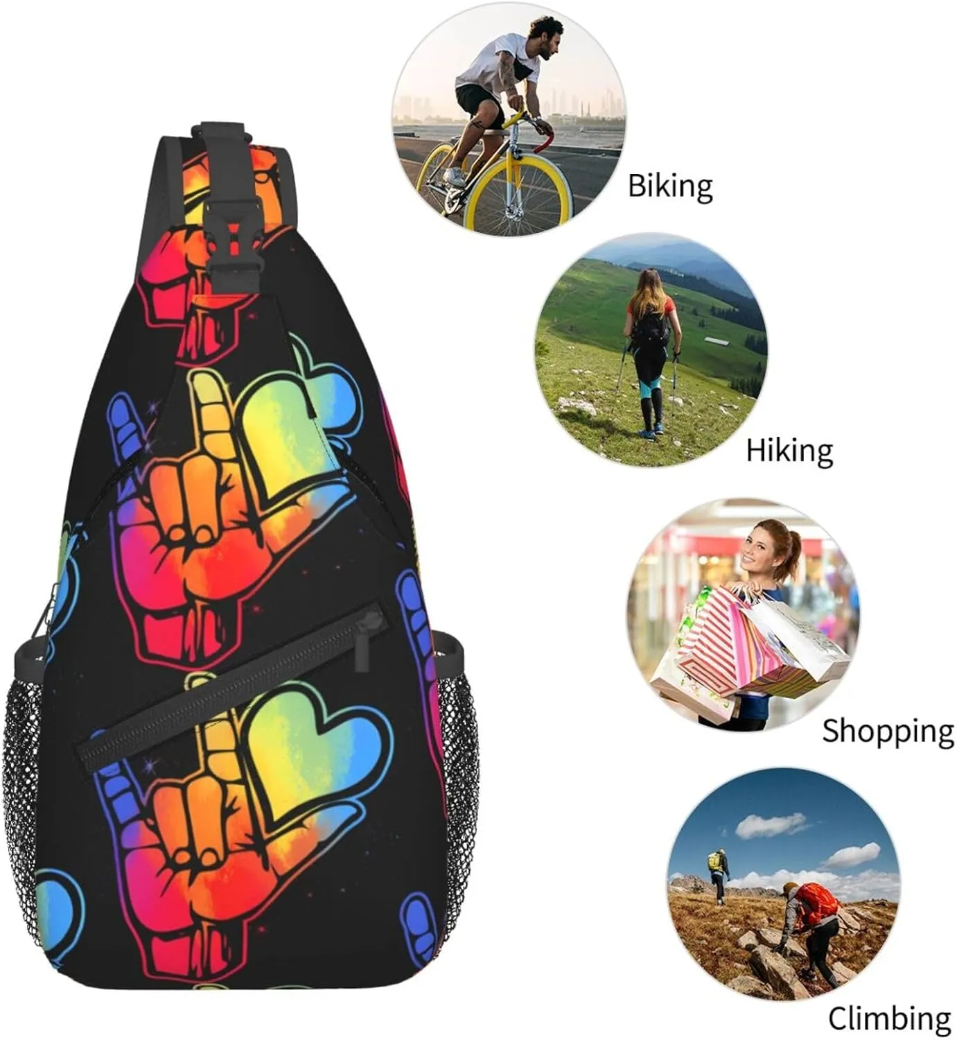 Chest Sling Bag Crossbody Shoulder Backpack Bag Gym Cycling Travel Hiking Daypack Cross Bag