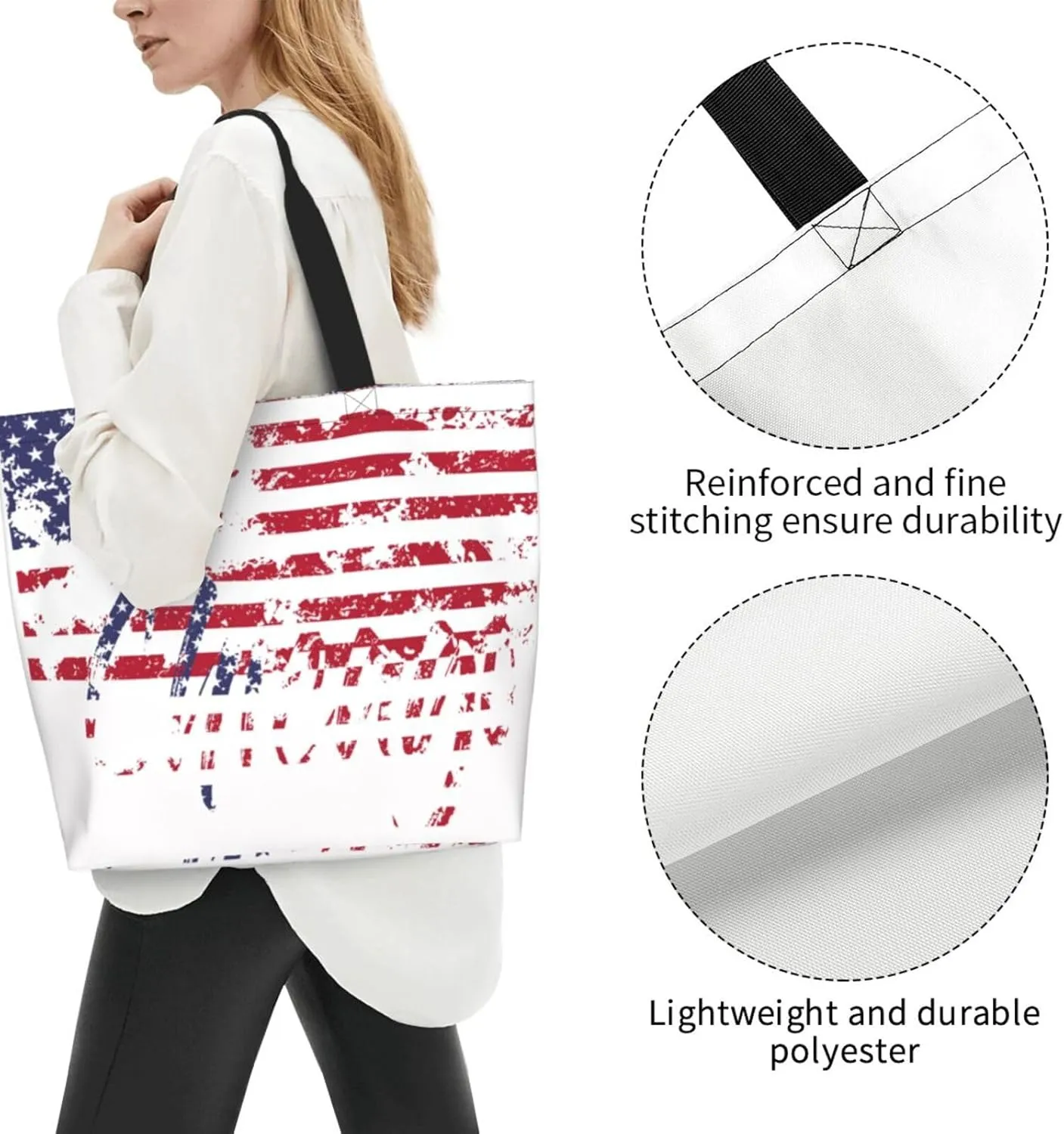 Chicago Canvas Tote Bag Chicago Flag Shoulder Bag Handbag Flag Casual Chicago Grocery Bags for Outdoors
