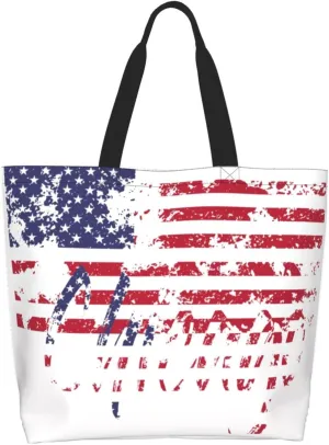 Chicago Canvas Tote Bag Chicago Flag Shoulder Bag Handbag Flag Casual Chicago Grocery Bags for Outdoors