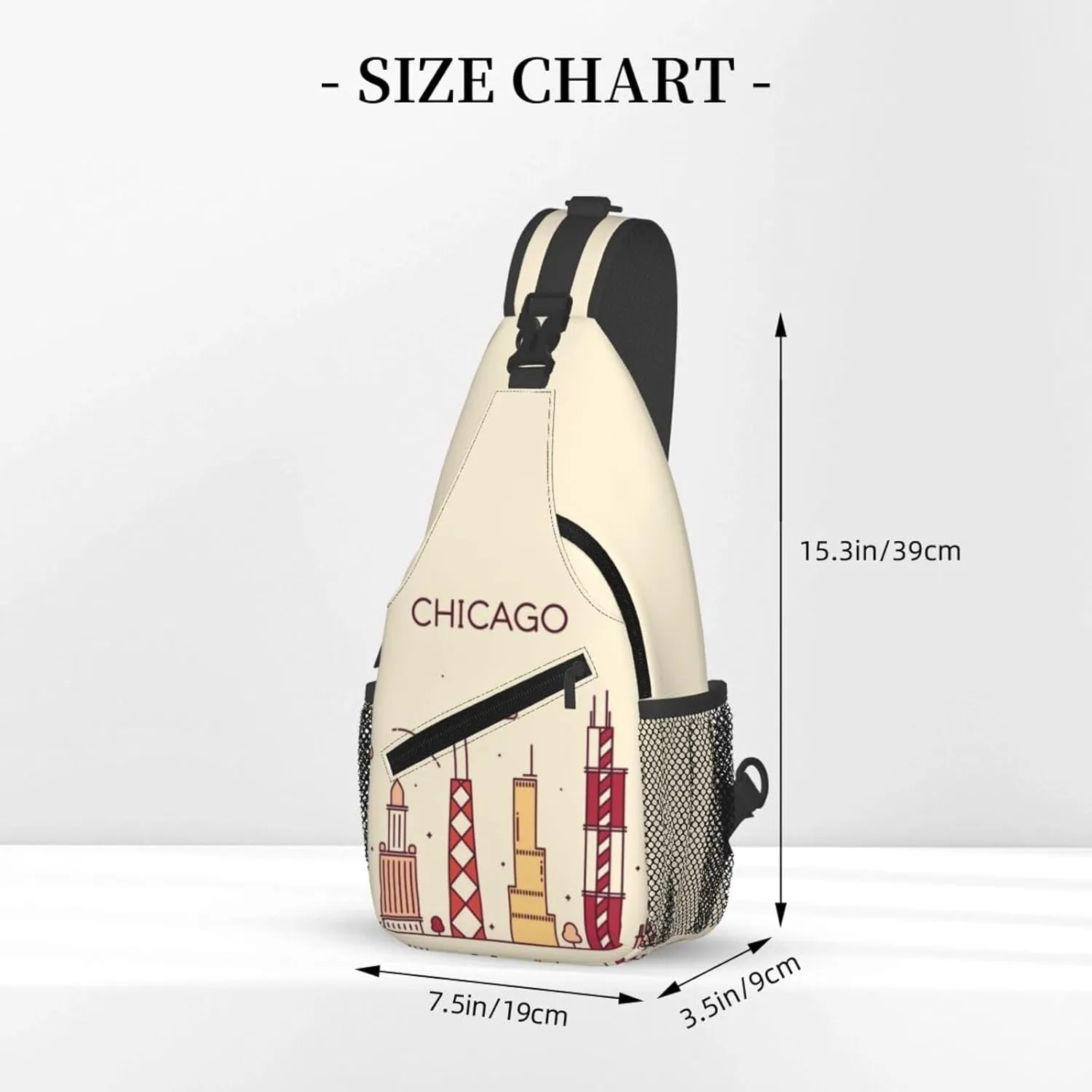 Chicago Shoulder Bag Chicago Flag Sling Backpack Daypack Casual Bag Chicagoan Backpack Bag for Outdoor