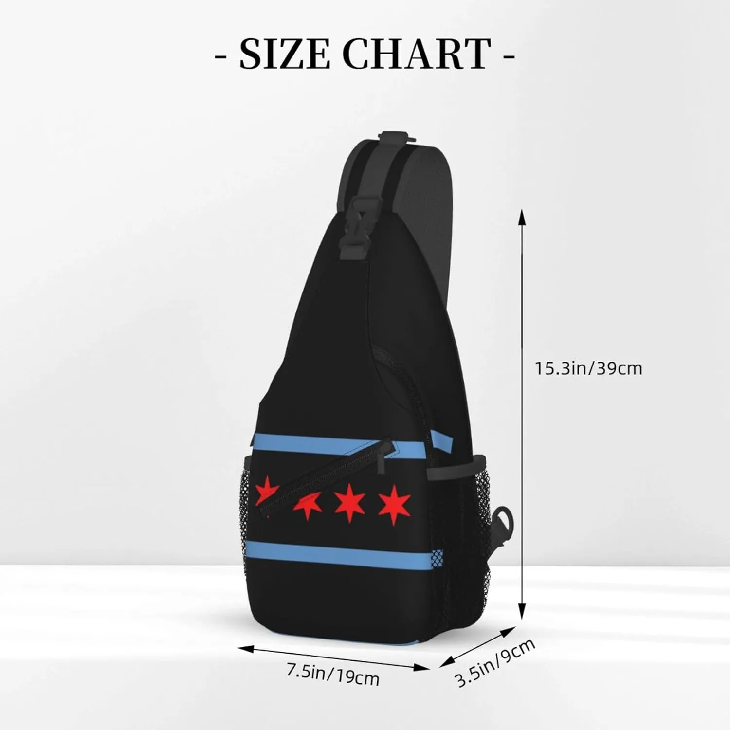 Chicago Shoulder Bag Chicago Flag Sling Backpack Daypack Casual Bag Chicagoan Backpack Bag for Outdoor