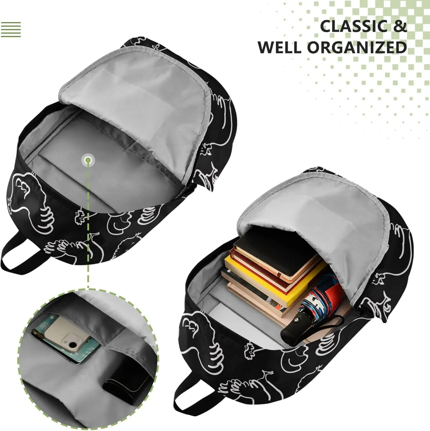 Chicken Rooster Laptop Backpack Travel Hiking Camping Work Computer Back Packs Book Bags for Women Men