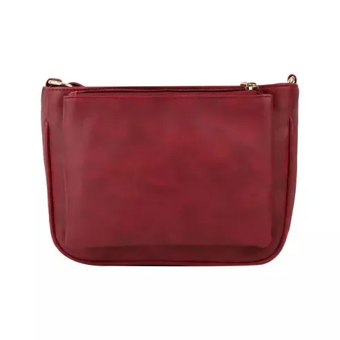 Classic Brown PU Leather Sling Bag – Everyday Chic (Reddish Brown)