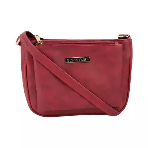 Classic Brown PU Leather Sling Bag – Everyday Chic (Reddish Brown)