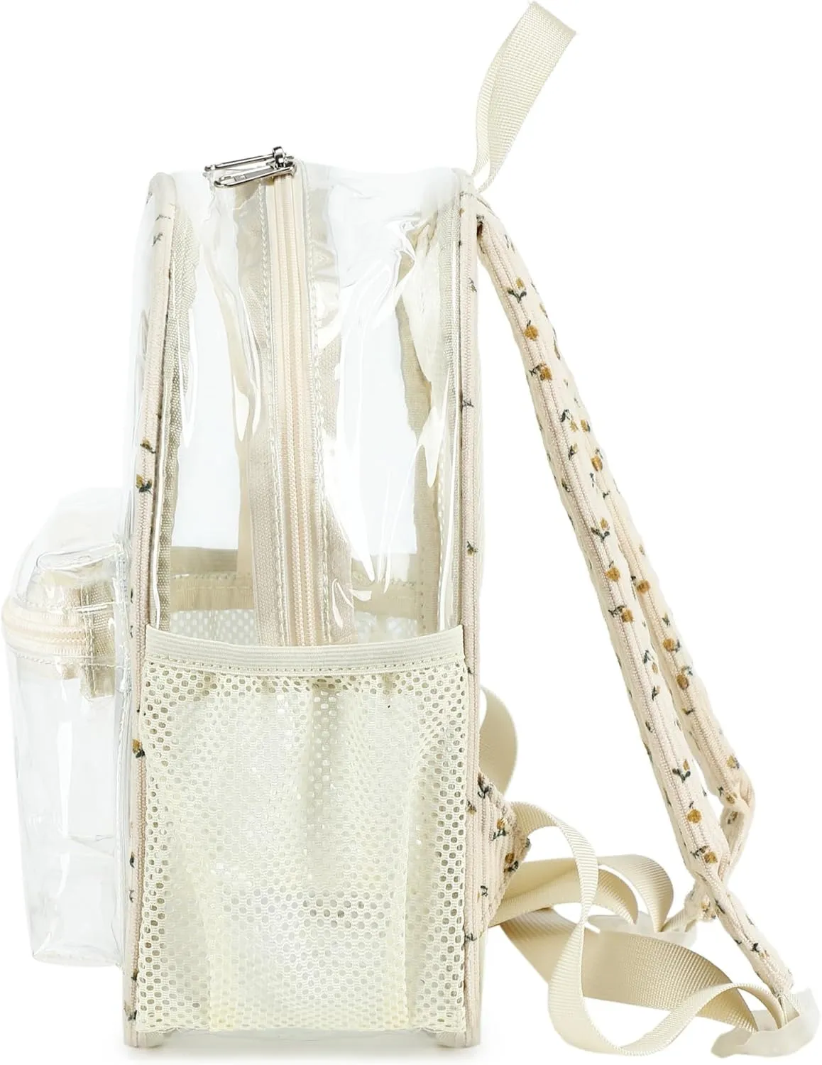 Clear Mini Backpack Stadium Approved 12x12x6 Small Transparent Backpacks Plastic See Through Bag for Work Festival Security Travel