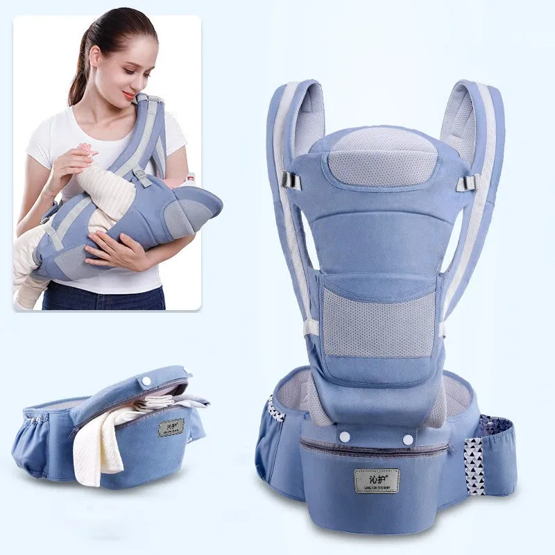 Clever Ergonomic Baby Carrier – 9-in-1 Hip seat Backpack Wrap 🌿👜