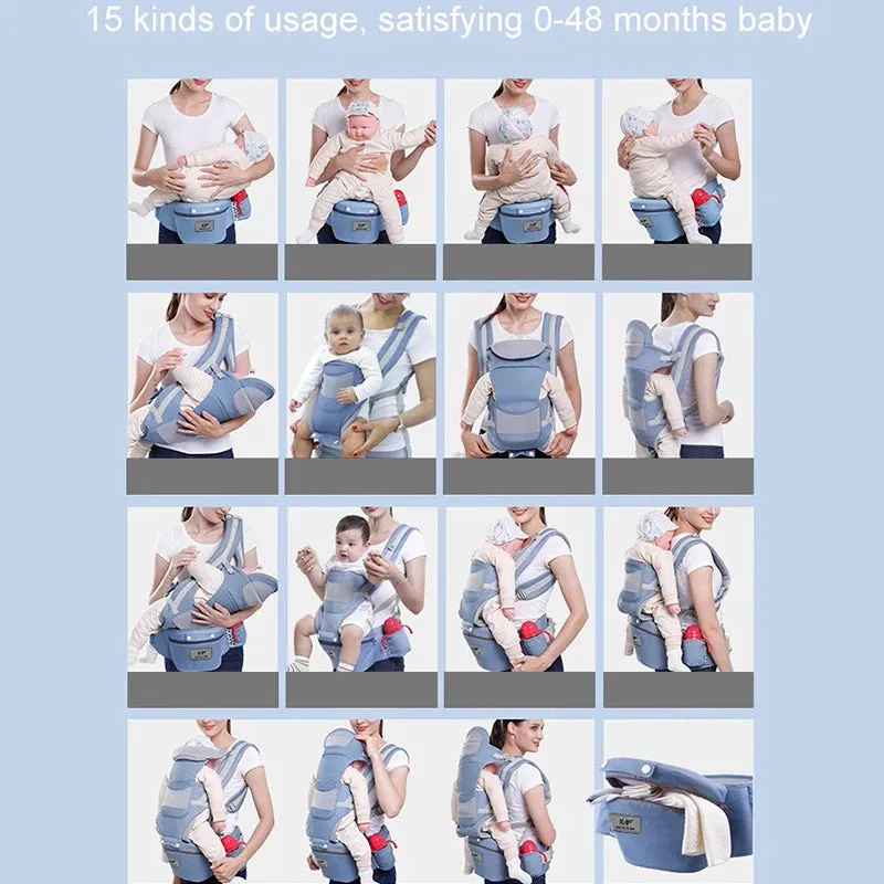 Clever Ergonomic Baby Carrier – 9-in-1 Hip seat Backpack Wrap 🌿👜