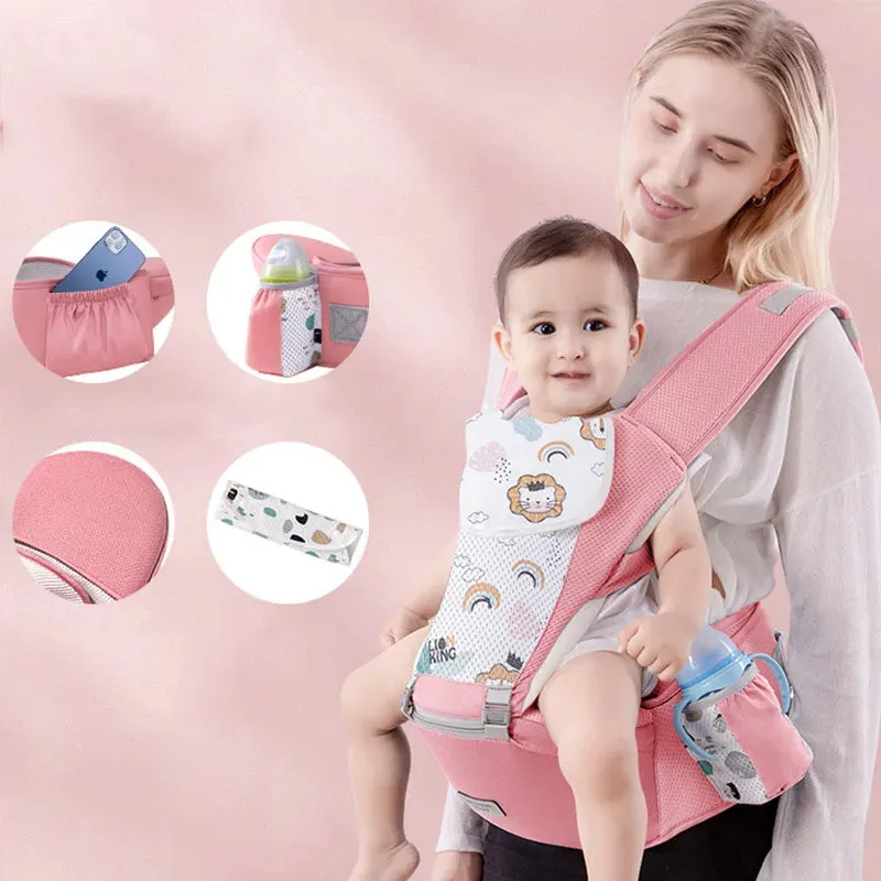 Clever Ergonomic Baby Carrier – 9-in-1 Hip seat Backpack Wrap 🌿👜
