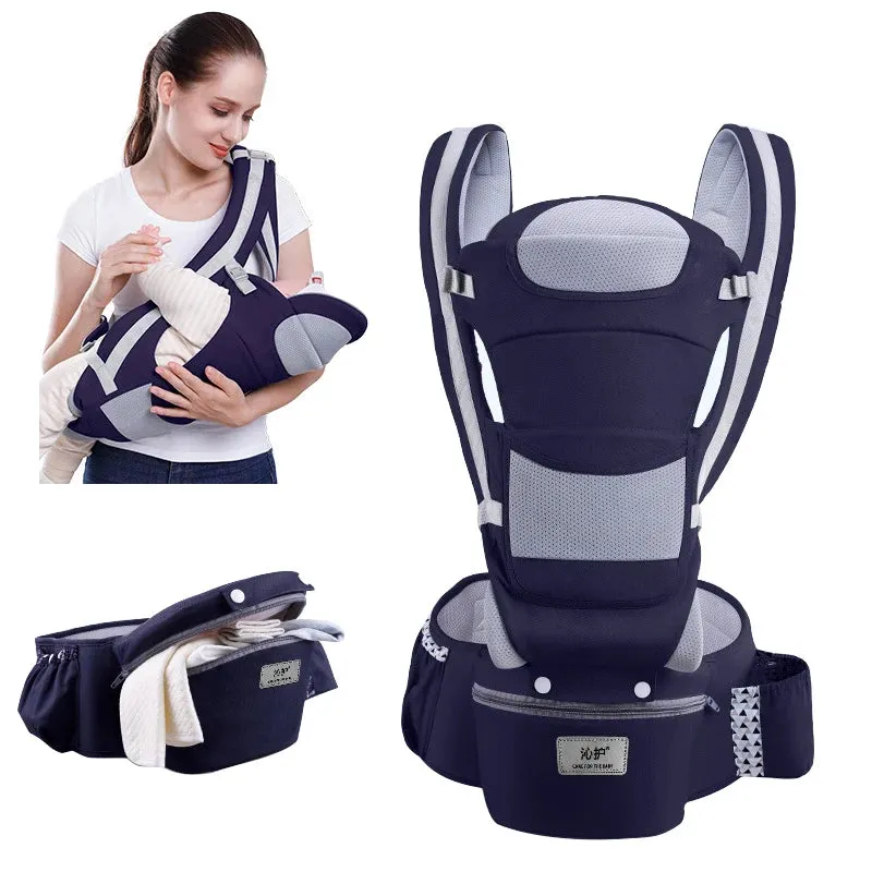 Clever Ergonomic Baby Carrier – 9-in-1 Hip seat Backpack Wrap 🌿👜
