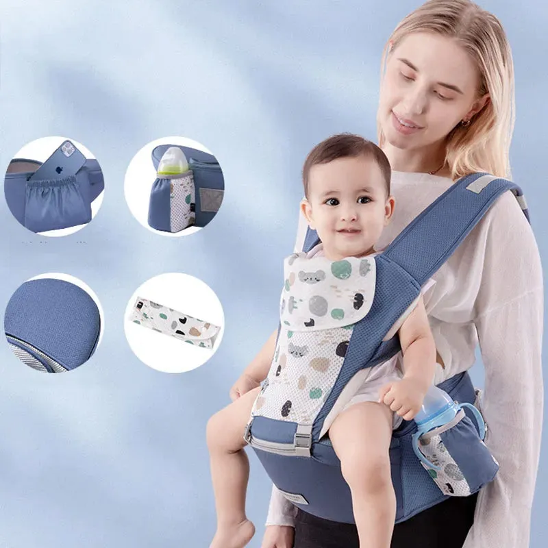Clever Ergonomic Baby Carrier – 9-in-1 Hip seat Backpack Wrap 🌿👜