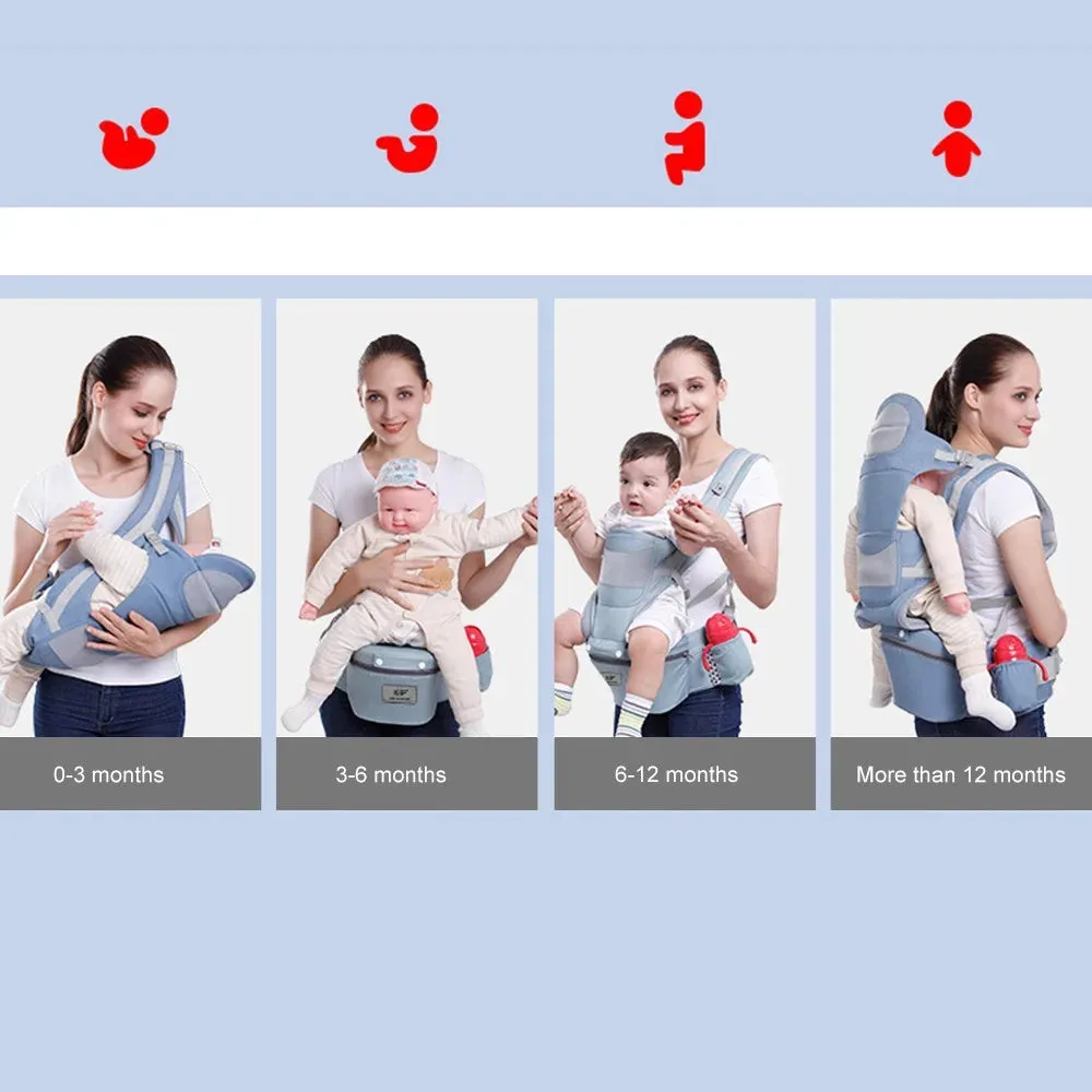 Clever Ergonomic Baby Carrier – 9-in-1 Hip seat Backpack Wrap 🌿👜