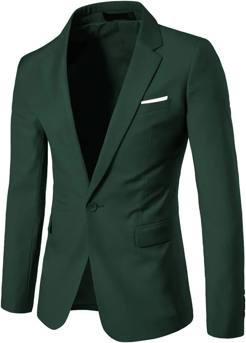 Cloudstyle Men's Suit Jacket One Button Slim Fit Sport Coat Business Daily Blazer