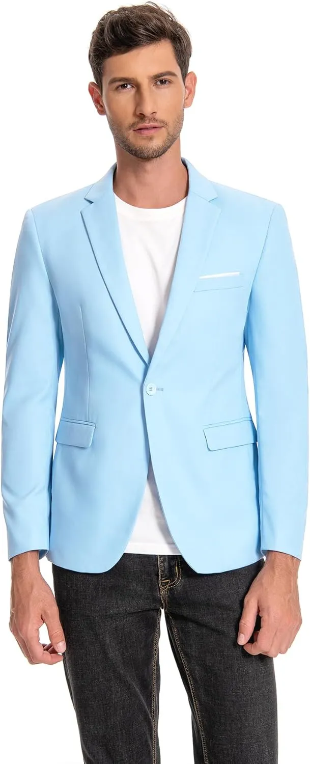 Cloudstyle Men's Suit Jacket One Button Slim Fit Sport Coat Business Daily Blazer