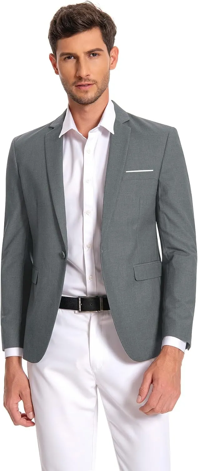 Cloudstyle Men's Suit Jacket One Button Slim Fit Sport Coat Business Daily Blazer