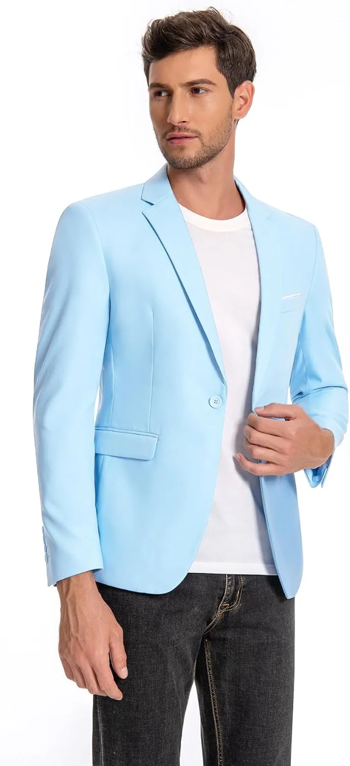 Cloudstyle Men's Suit Jacket One Button Slim Fit Sport Coat Business Daily Blazer