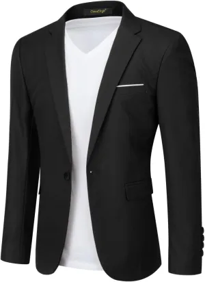 Cloudstyle Men's Suit Jacket One Button Slim Fit Sport Coat Business Daily Blazer