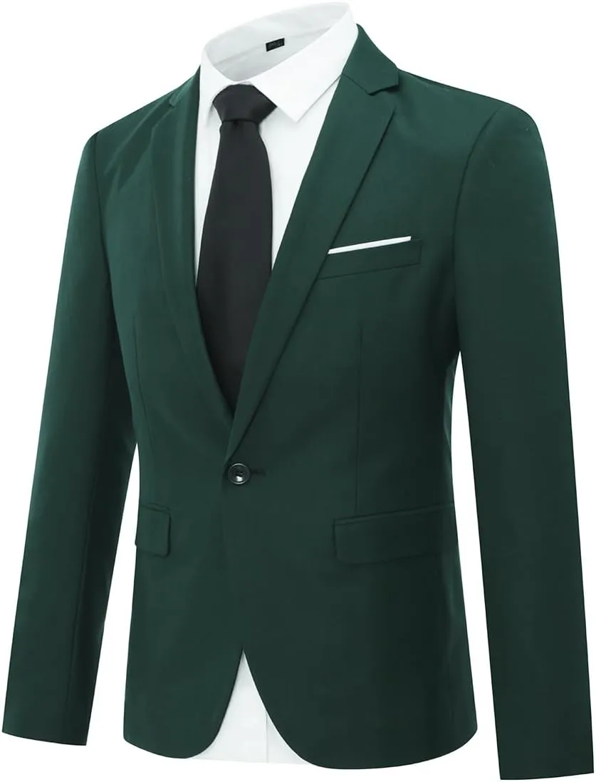 Cloudstyle Men's Suit Jacket One Button Slim Fit Sport Coat Business Daily Blazer