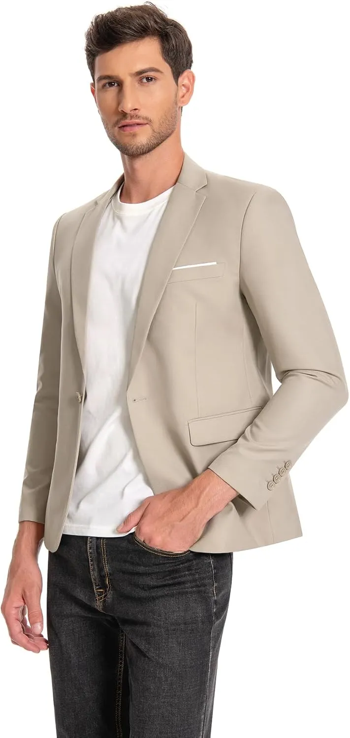 Cloudstyle Men's Suit Jacket One Button Slim Fit Sport Coat Business Daily Blazer