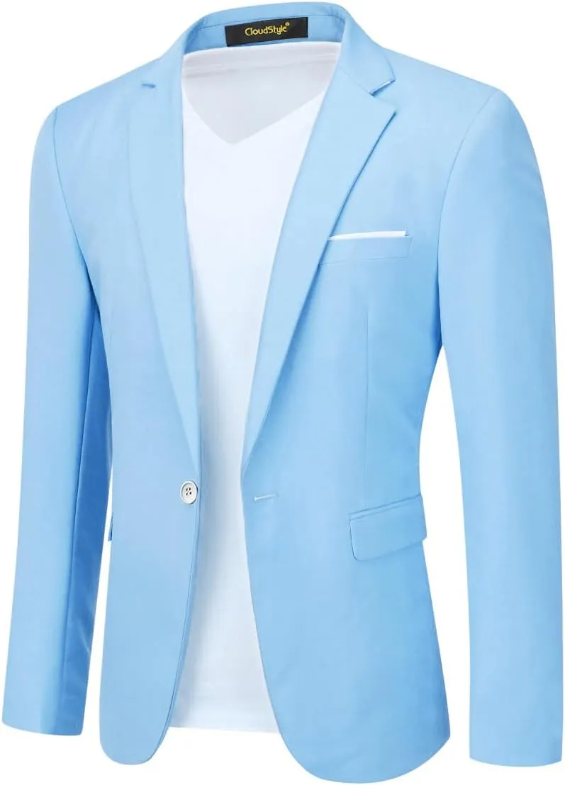 Cloudstyle Men's Suit Jacket One Button Slim Fit Sport Coat Business Daily Blazer