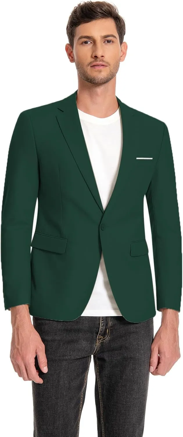 Cloudstyle Men's Suit Jacket One Button Slim Fit Sport Coat Business Daily Blazer