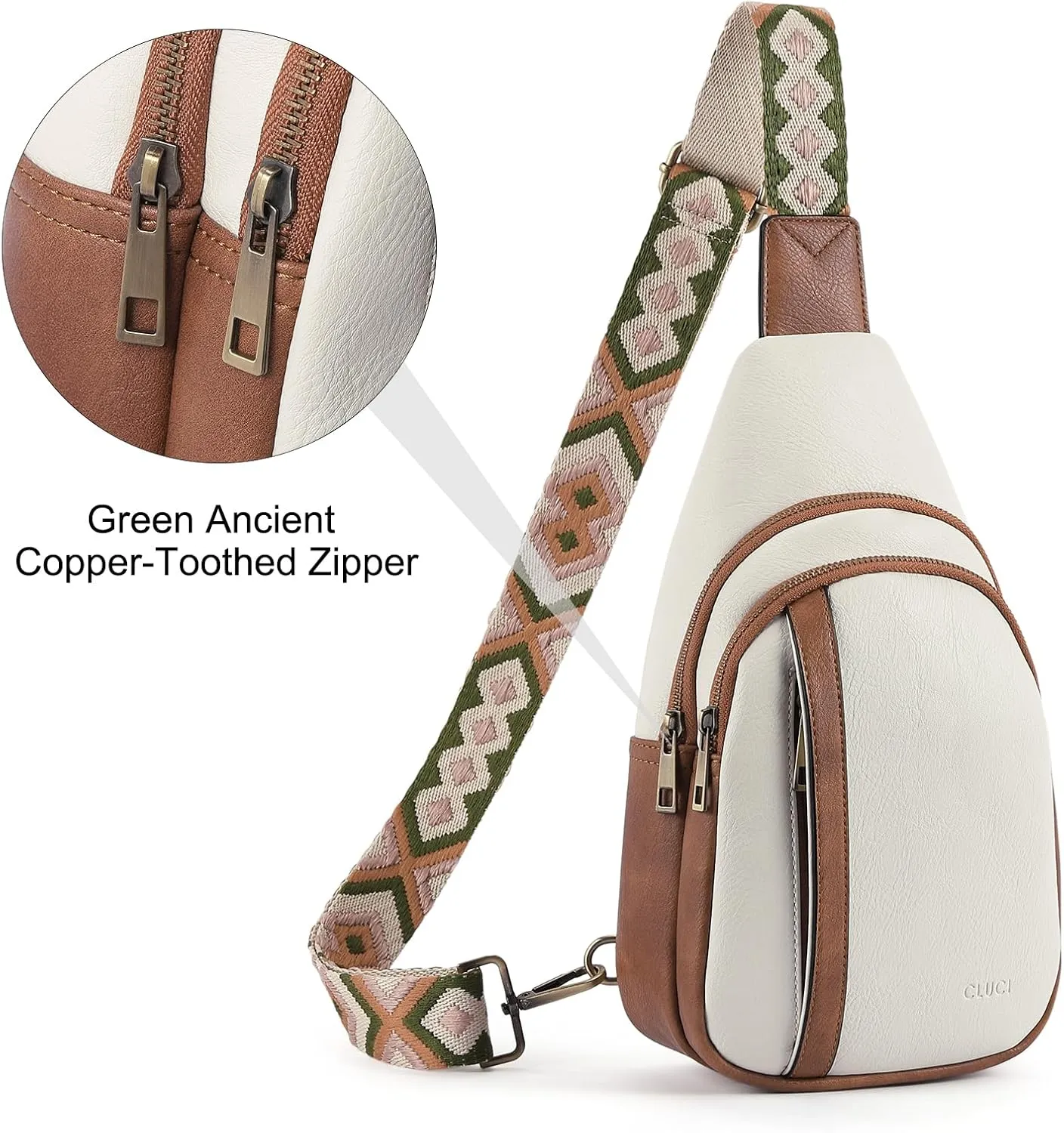 CLUCI Crossbody Bags for Women - Sling Backpack Travel Bag in Leather