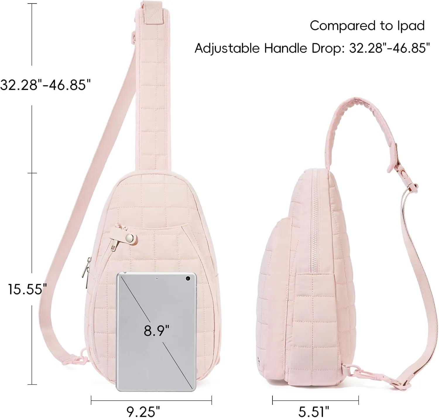 CLUCI Pickleball Bag for Women, Quilted Crossbody Bags for Women Men, Puffer Travel Sling Bag