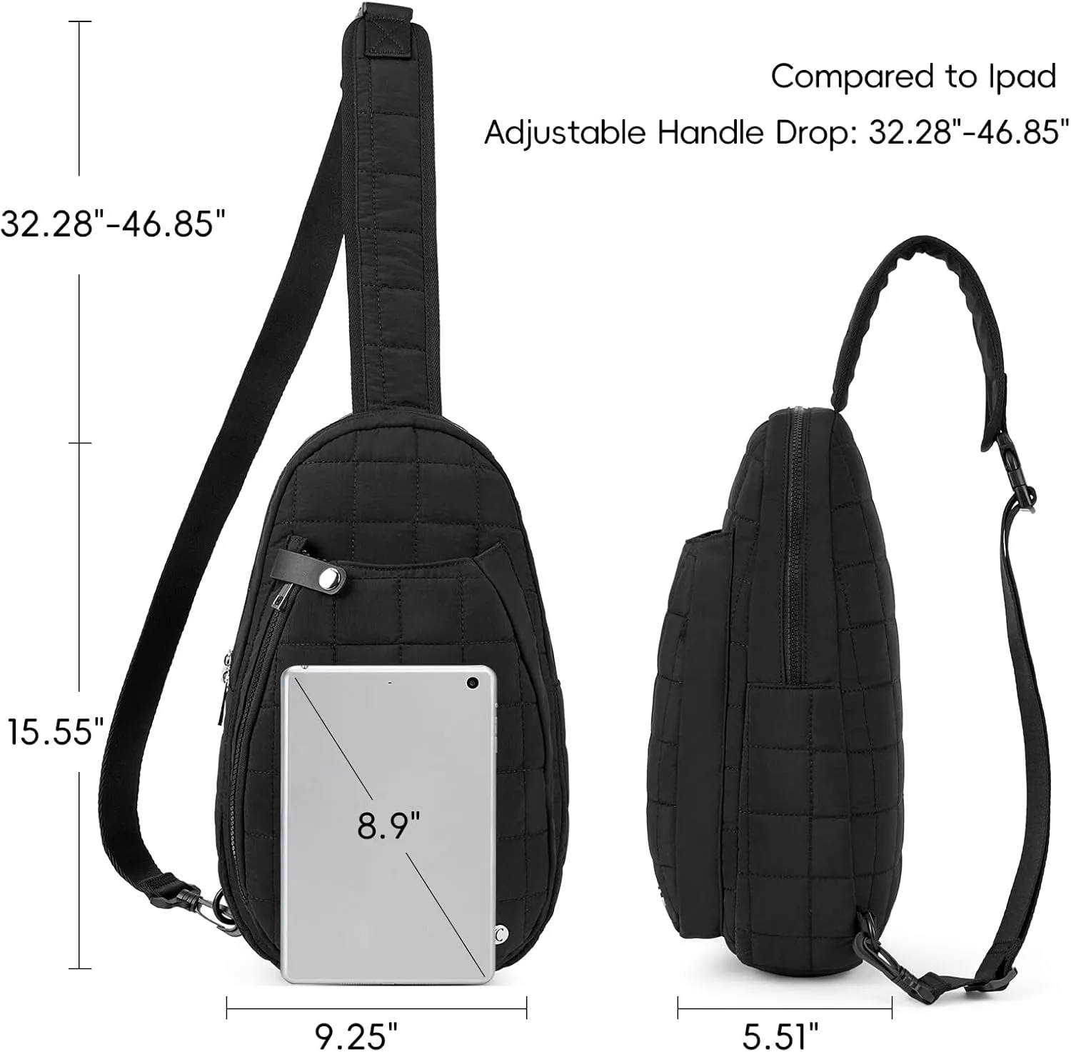 CLUCI Pickleball Bag for Women, Quilted Crossbody Bags for Women Men, Puffer Travel Sling Bag
