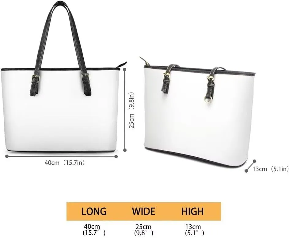 Coldinair Leather Tote Bag for Women with Zipper Large Shoulder Tote Bag Shopping Casual Travel Bag Handbag Purse