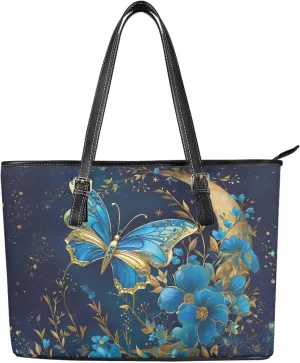 Coldinair Leather Tote Bag for Women with Zipper Large Shoulder Tote Bag Shopping Casual Travel Bag Handbag Purse