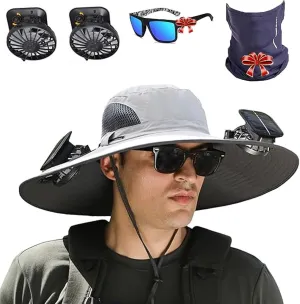 Colitt - Fishing Hat with Built in Fan, Colitt Fishing Hat, USB & Solar Powered Fans, Waterproof Removable