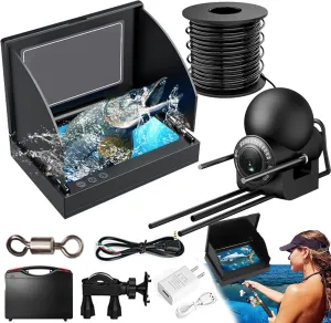 Colitt - Underwater Fishing Camera, Ice Fishing Camera with Night Vision Light, Fish Finder with 4.3inch IPS Display, 220° Wide Angle, for Lake, Boat, Ice Fishing
