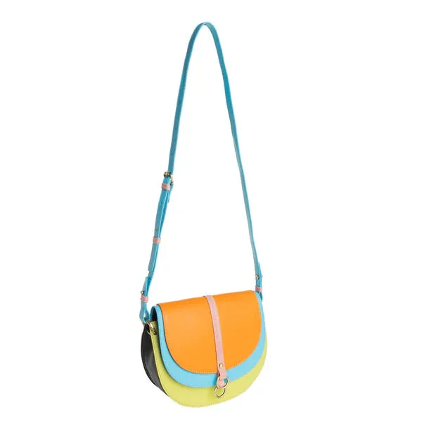 Color Point Half Moon Shoulder Bag - Multi