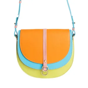 Color Point Half Moon Shoulder Bag - Multi