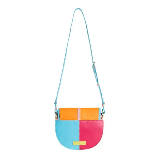 Color Point Half Moon Shoulder Bag - Multi