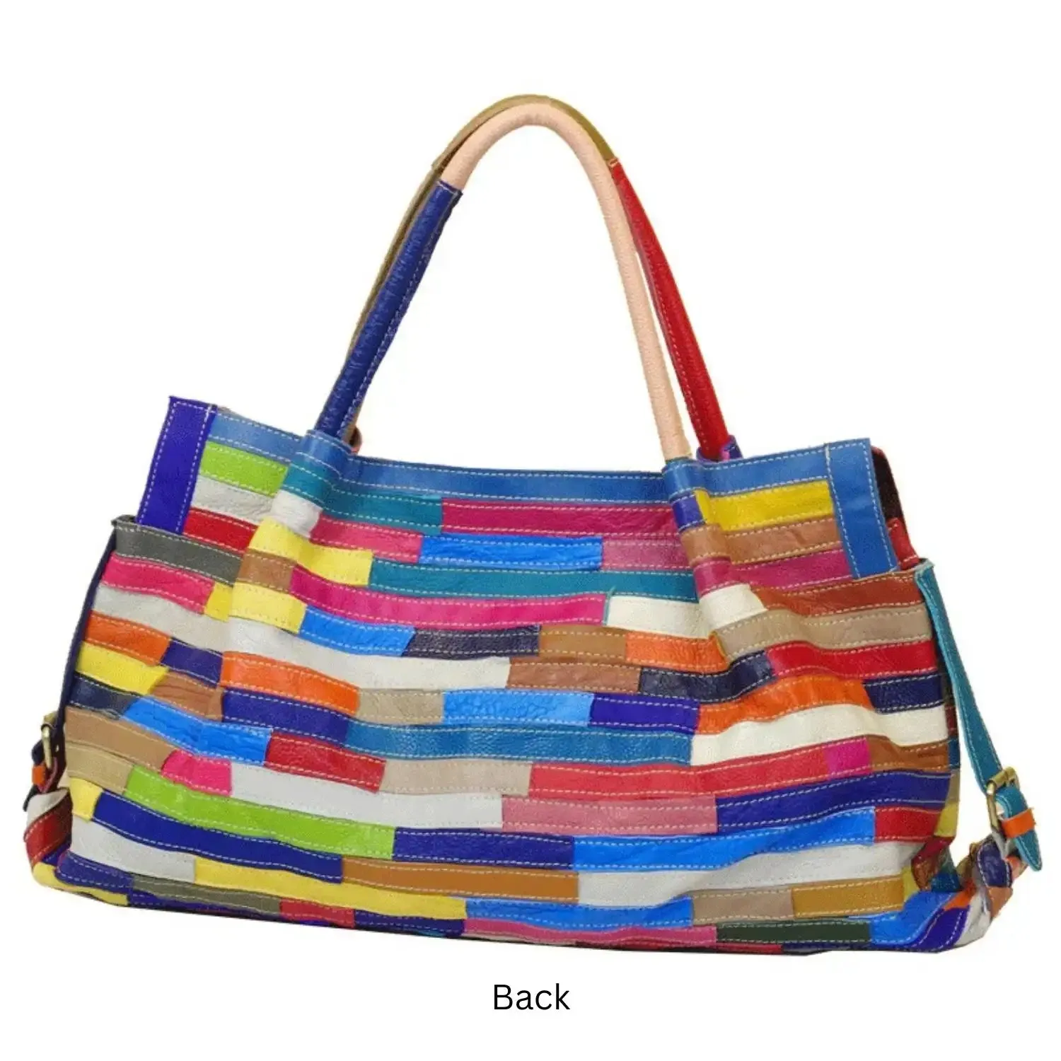 Colorful Patchwork Leather Tote Bag