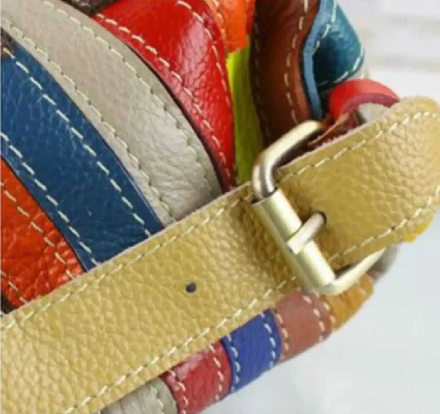 Colorful Patchwork Leather Tote Bag