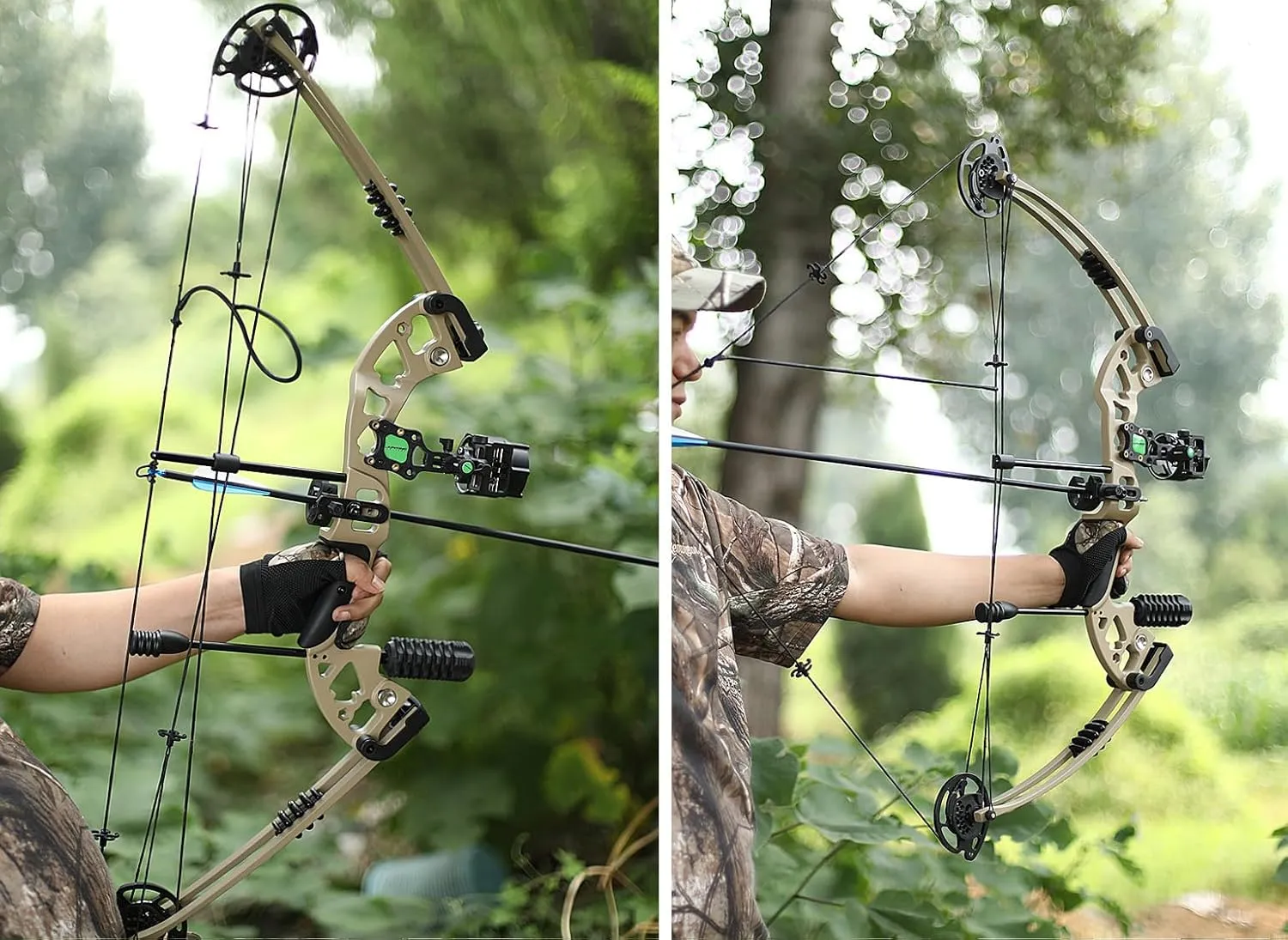 Compound Bow and Arrow Set, Hunting & Targeting, Limb Made in USA,Draw Weight 30-55lbs Adjustable,Draw Length 24-29.5", Right/Left Handed for Adult/Beginner