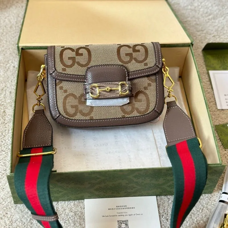 Connected Shipping updates Brown ESMEE Bag Shoulder Horsebit - 1955 GG Jumbo