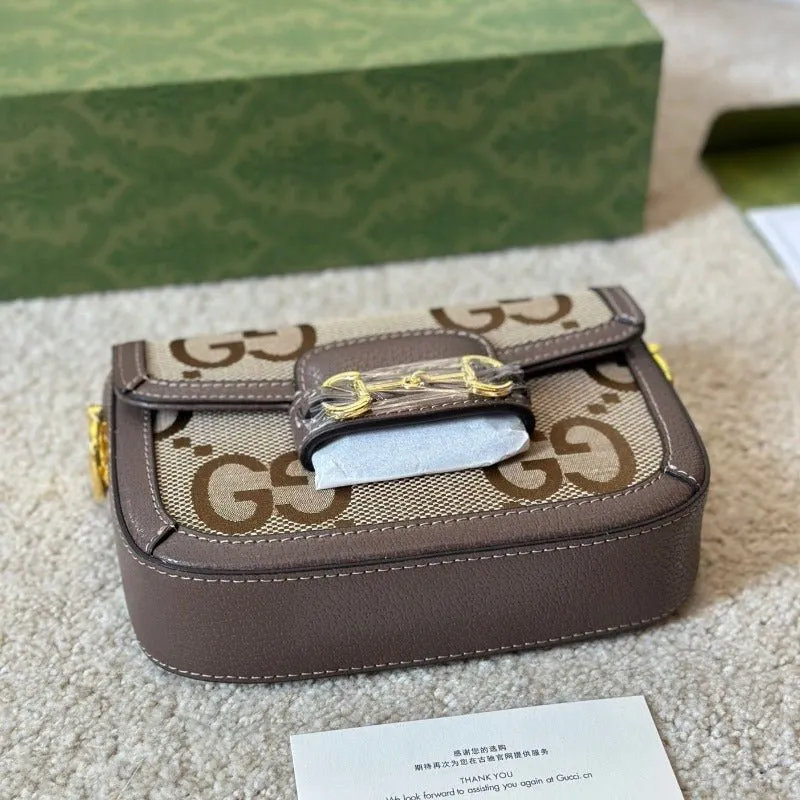 Connected Shipping updates Brown ESMEE Bag Shoulder Horsebit - 1955 GG Jumbo