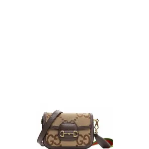Connected Shipping updates Brown ESMEE Bag Shoulder Horsebit - 1955 GG Jumbo